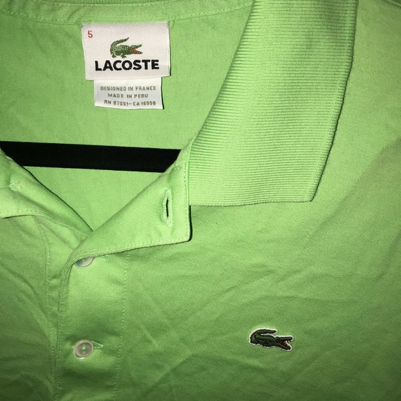 Lacoste Other - Men’s Lacoste Polo Shirt - Size 5 (M) - Lime Green